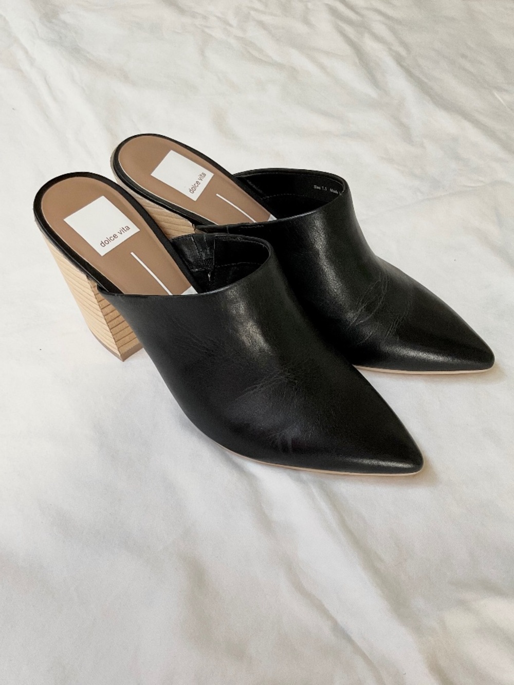 Dolce Vita Angela Mules Black Stacked Heel